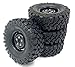 CRALWER Wheels 1/10 Scale Off Road Rock Crawler Truck Wheels/Rims and NO GLUED Tires (4pcs) hex 12mm for Model Toy AXIAL SCX10 D90 d110 trx4 trx6 crossrc 6x6 4x4 Truck HSP REDCAT