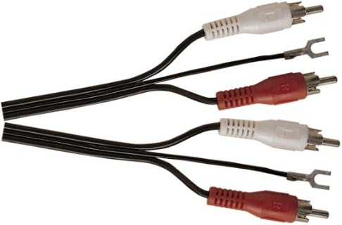 Black Figure 8 Screened 2x Phono Plugs to 2x Phono Plugs Plus Earth Lead