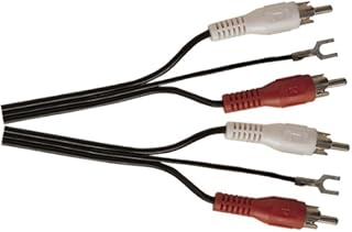 Black Figure 8 Screened 2x Phono Plugs to 2x Phono Plugs Plus Earth Lead