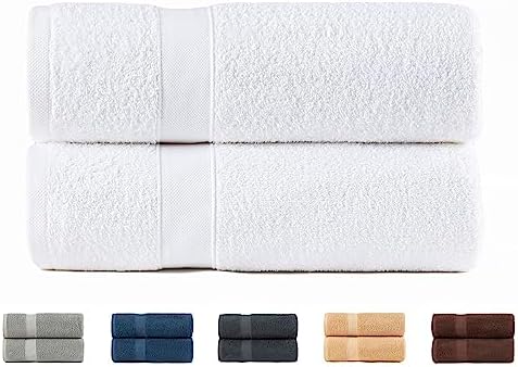 Wszystko - zestaw 2 dużych ręczników kąpielowych, 100% bawełny 550 gsm bardzo miękkie, bardzo chłonne i szybkoschnące. Rozmiar 100x150 cm, Granatowy (marynarski).