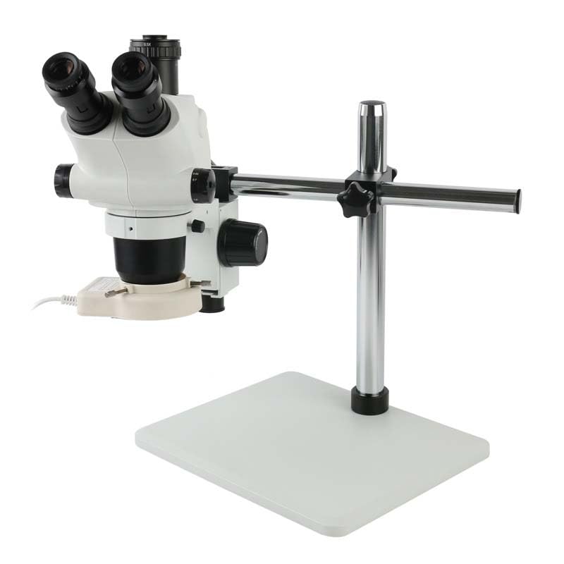 Soporte de microscopio de brazo resistente, soporte ajustable con enfoque de riel de acero, para uso industrial de laboratorio de ciencias