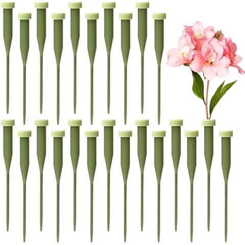 Lzmvte 150 Pack Green Floral Tubes, 5.7 Inch Single Flower Water Tubes with Caps, Flower Stem Water Tubes Plastic Flowers Vials for Floral Arrangements, Florist Supplies Cover