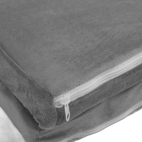 Image of SUNGOOYUE Baby Armrest Sofa Bed Plush Grey Toddler Chair for Relaxing Playing Resting for Home (3 Layer)