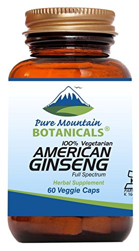 Pure Mountain Botanicals American Ginseng Capsules – Kosher Vegan Caps Now With 400Mg Panax Quinquefolia Ginseng Root #TOP10