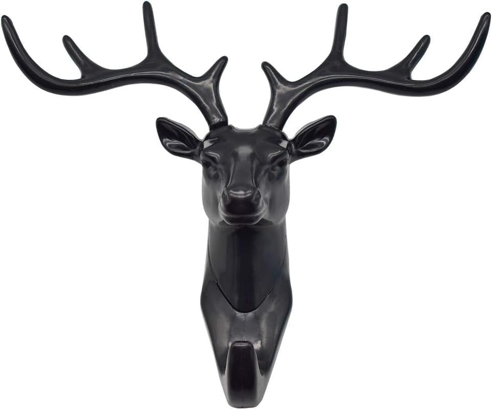 Image of Azcona Deer Key Holder, Creative Deer Head Traceless Wall Hook, 3D Plastic Wall Hanging Hook for Keys, Small Accessories, Home Organization (Pack of 1)