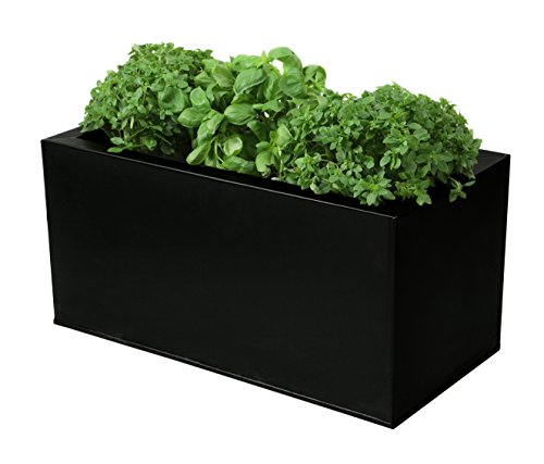 Primrose Garden Zinc Kitchen Herb Planter Windowsill Trough Black 50cm x 25cm (19.7in x 9.8in)