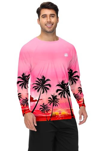 AOBUTE Mens Long Sleeve Swim Shirt Quick Dry Sun Protection Rash Guard3