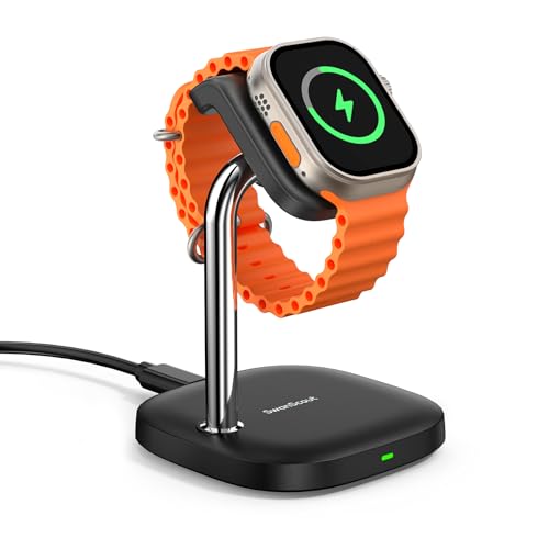 Ya en manzanajugosa.com: Base de Carga Rápida para Apple Watch 11/Ultra 3/SE 3, Cargador Magnético Inalámbrico de 5W para Apple Watch Ultra 2/10/9/8/7/6/5/4/3/2/SE 2, Cargador de Ángulo Ajustable, SwanScout 505A (Negro)