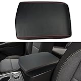 LEXLEY for 2018 2019 2020 2021 2022 2023 2024 2025 Traverse Accessories Front Armrest Box Cover Center Console Pad Waterproof Anti-Scratch Leather Protector Coverss-Red Stitches