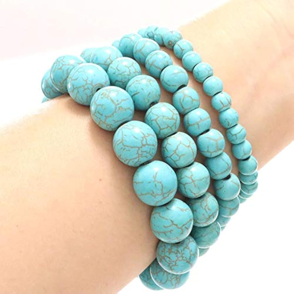 トルコ石ブレスレット（径１５cm） Amazon | [じおん] 選べるサイズ6mm/8mm/10mm/12mm 天然石
