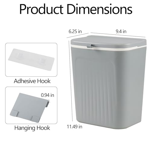 Caneca de Basura Plástica para Pared 12 L con Tapa miniatura 2