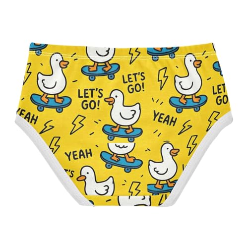 Joisal Cotton Toddler Girls Underwear Cute White Ducks Yellow Panties Little Girl Cartoon Briefs Underpants 2t2