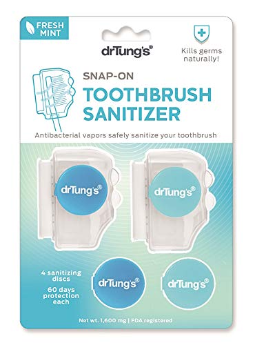 Dr. Tung's Snap on Toothbrush Sanitizer, Mint Flavor