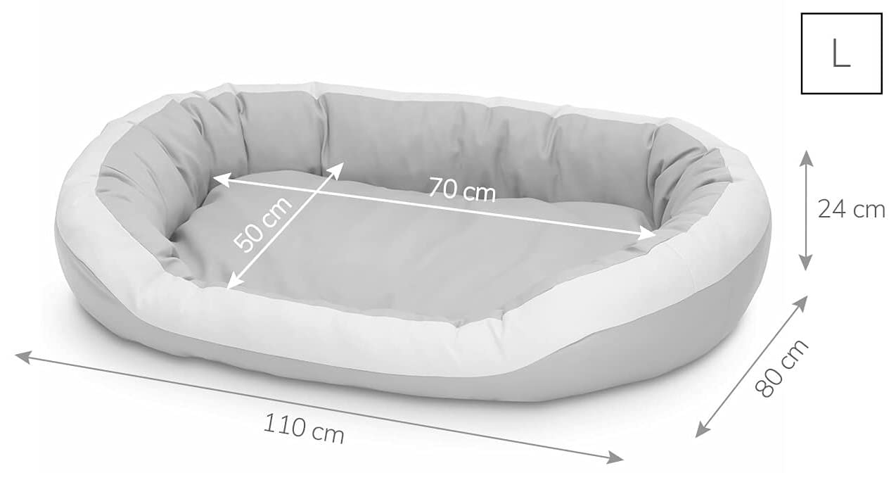 Cama para perros de cuero ecológico, suave para perros medianos y grandes, cama mullida para perros, sofá Luxus XL/XXL