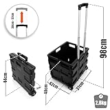 Einkaufstrolley klappbar bis 35kg - Werkzeugtrolley Transportbox mit Rollen Werkzeugwagen Transportkiste Putzwagen klappbare Einkaufskiste Transporttrolley Einkaufswagen mit Teleskopgriff