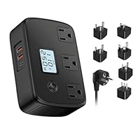 Voltage Converter 220v to 110v, 250W Travel Power Converter with 1 PD 30W, 2 QC3.0 USB, 3 AC Outlets, LCD Display, Universal Travel Adapter for UK/EU/AU/Italy/Asia/India/South Africa