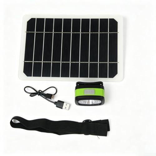 Linterna frontal recargable alimentada por energía solar con sensor de onda de mano, faro LED brillante para deportes al aire libre, camping, pesca, ciclismo, diseño ligero manos libres, 205 x 140 mm