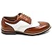 Metrocharm MC315 Men's Wing Tip Lace Up Oxford Shoe (10, Tan Brown/White)