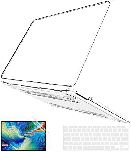 B BELK Compatible with MacBook Air 13 inch Case 2021 2020 2019 2018 M1 A2337 A2179 A1932, Plastic Laptop Hard Shell Case + Keyboard Cover + Screen Protector for Mac Air 13 with Touch ID, Crystal Clear