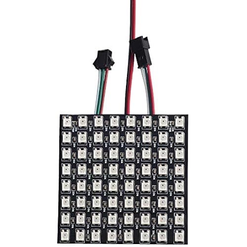 BTF-LIGHTING WS2812B ECO RGB Alloy Wires 5050SMD Individual Addressable 8X8 256 Pixels LED Matrix Panel Flexible FPCB Full Color Works with WLED,SP802E,etc Controllers Image Video Text Display DC5V