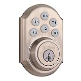 Kwikset 99100-044 SmartCode ZigBee Touchpad Smart Lock featuring SmartKey, Satin Nickel, Works with Alexa