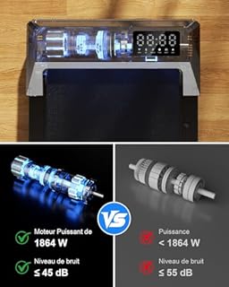 Copant Tapis de Marche, Tapis de Course avec LCD Écarn, 2.5 HP Walking Pad avec APP &Télécommande，Charge Max 159 kg, avec Parcours d'Entraînement et Courses, 1-8km/h pour Domicile ou Bureau