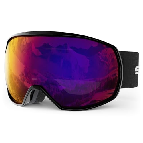 Snowledge Ski Goggles for Men Women, Snow Goggles with Wide View UV400 Protection
