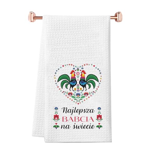 WCGXKO Polish Grandma Gift Babcia Gift Babcia Retirement Gift Najlepsza Babcia Kitchen Towel Grandmother Gift (Naj Towel)