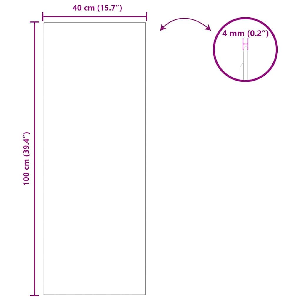 vidaXL Specchio da parete Rettangolare 40 x 100 cm vetro temperato