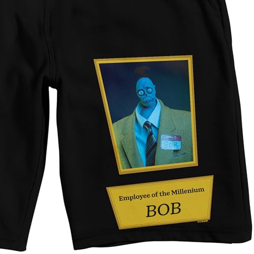 Beetlejuice Beetlejuice Bob Employee of The Millennium Men's Black Sleep Pajama Shorts2