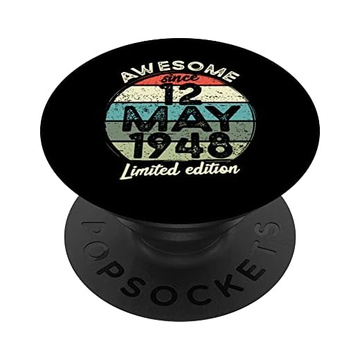 Camiseta de cumpleaños de 75 años, 12 de mayo de 1948, 75 cumpleaños PopSockets PopGrip Intercambiable
