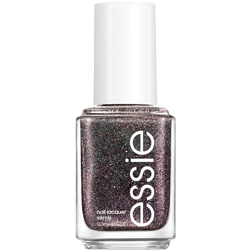 essie Nail Polish, Salon-Quality Black Shimmer Nail Polish, Vegan, 0.46 fl oz