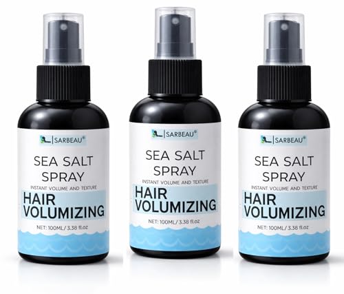 Image of Sea Salt Spray for Hair Volumizing - Lightweight Beach Wave Texture Spray for Men & Women, Adds Instant Volume & Natural Texture, Non-Sticky, Non-Greasy, Silicone-Free & Paraben-Free, Works on Straight, Wavy & Curly Hair (100ml) (3, 100ml)