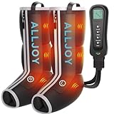 ALLJOY Christmas Gifts for Men Women, Leg Massager with Heat and Compression, Sequential Leg Compression Massager Boots w/ 2 Heat 4 Mode 4 Intensity, Leg Massager for Circulation and Pain Relief FSA