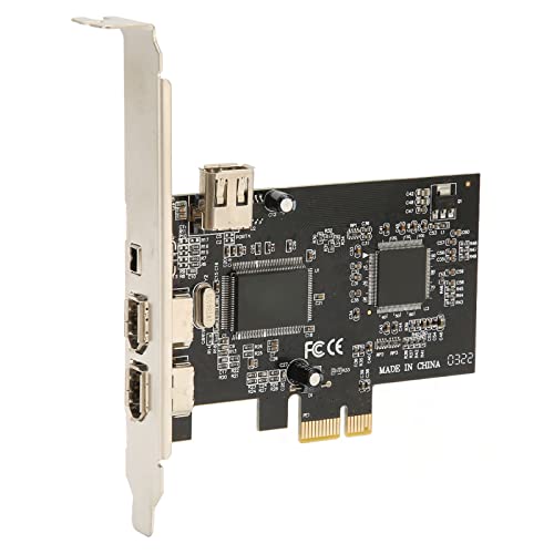 Bewinner Tarjeta PCIe Firewire para 10, Tarjeta Controladora PCI E Firewire de 4 Puertos con Soporte de Perfil bajo Y Cable para PC de Escritorio Y Conexión DV