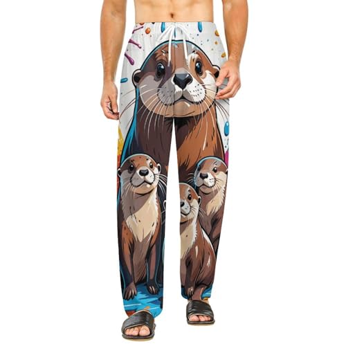 Men Women's Unique Pajama Dalmatian Dog Print Lounge Pants Wide Leg