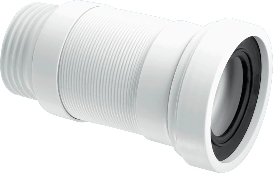 McAlpine Flexible WC Connector | Fits 3½" (100mm) Outlet | Extends Over 160mm | WC-F18S | Durable Toilet Waste Pipe Connector — image 1