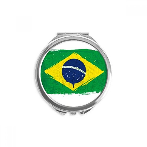 Miroir de poche Brésil petit format rond pour retouche maquillage rapide partout