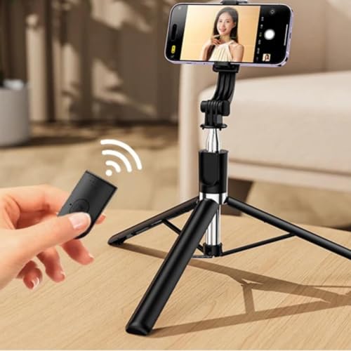 Image of Gadgets World Selfie Stick R1-L (Large) with Wireless Remote and Tripod Stand, Portable, Lightweight, Compatible with All Mobiles (Multicolor)