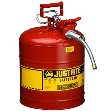 Justrite 5 Gallon (19L) Steel Compliant Type II Accuflow Safety Can for Flammables