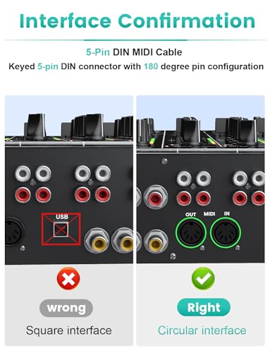 Câble MIDI blindé EMK 1,2m anti-interférence pour interface audio - 5
