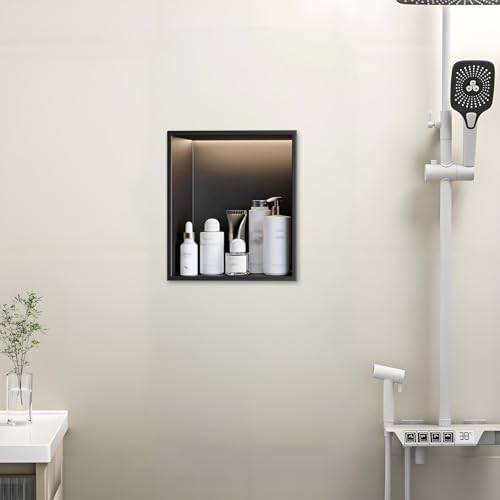 LED Illuminated Shower Niche, Stainless Steel Wall Insert for Enhanced Bathroom Storage and Organization