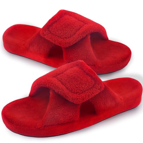 Git-up Zapatillas de Estar por Casa para Mujer Espuma de Memoria con Soporte del arco Gancho y bucle Diabético Amplio Punta abierta Zapatos de Casa Interior Exterior, Arco-Rojo 38 Git-up Zapatillas de Estar por Casa para Mujer Espuma de Memoria con Soporte del arco Gancho y bucle Diabético Amplio Punta abierta Zapatos de Casa Interior Exterior, Arco-Rojo 38