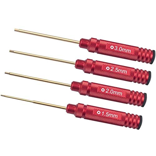 Hex/Nut/Phillips/Flach Schraubendreher Steckschlüssel-Tool-Kit for FPV RC Modelle Auto-Boots-Flugzeug (Color : 4xHex Screwdriver)