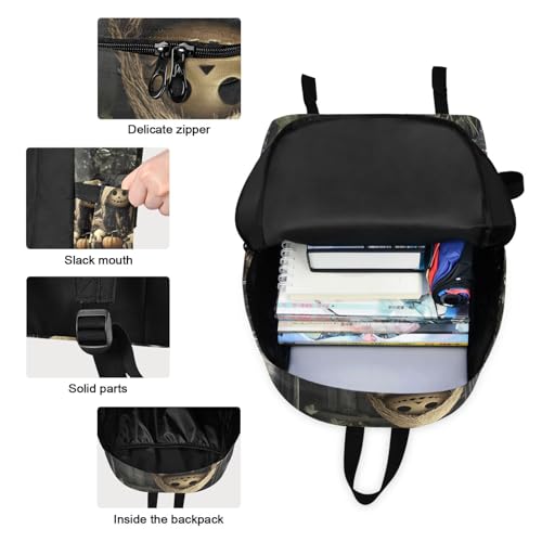 Backpack Lunch Bag Set Cute Scarecrow Halloween Print, Big Storage Travel Backpacks with Insulated Lunch Box for Office Hiking Picnic3