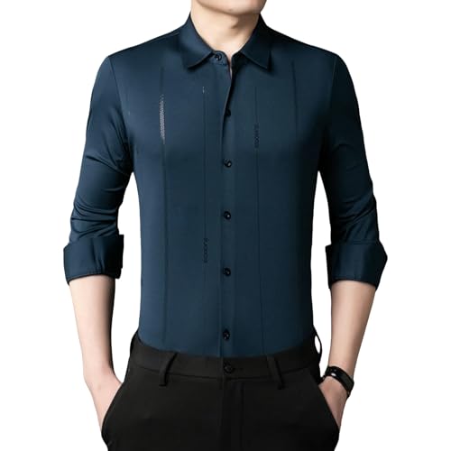 Chemise sans couture homme à rayures anti-frottement haut de gamme fluide