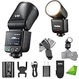 Godox V1mid-N Blitzgerät für Nikon mit Rundkopf-TTL, HSS 1/8000s, 55Ws Leistung, 1.7s Recyclingszeit, 650 Blitze, Farb-Touchscreen, 2.4G X-System, Kompatibel mit Nikon Z6/ZFC/D810/D750