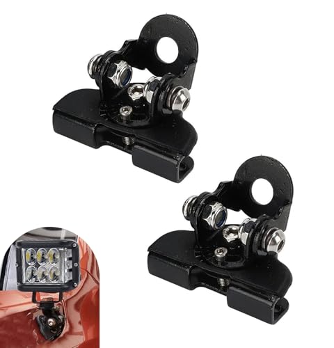 CyberFair 2 PCS Support de barre lumineuse pour capot de voiture - Base de travail LED ajustable, fixation non-destructive avec amortisseur de sécurité, acier (Noir)