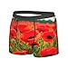 yyunbmr - Men's Funny Boxer Briefs 3D Cut Out Shorts Fashion Shorts for Men Poppy Flowers Vivid Petal Print Black XXL