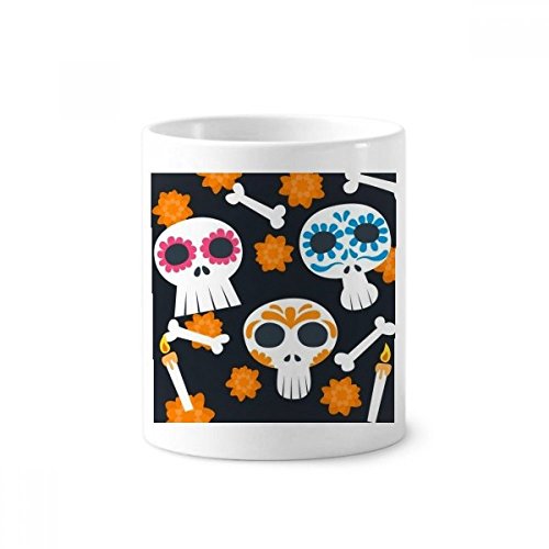 Cadeau original mug de brosse à dents tête de mort mexicaine en céramique